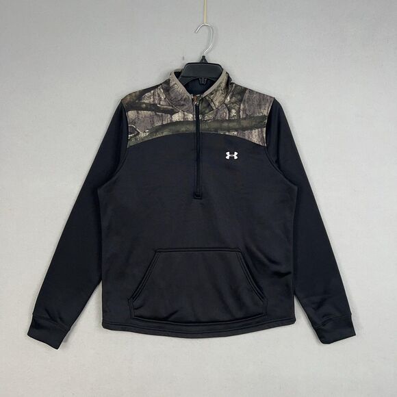 Under Armour Sweatshirt Women Large Camouflage Fleece Pullover Hunting Mossy Oak - Picture 1 of 12